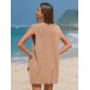 imageEXLURA Womens Oversized Sweater Vest Knit V Neck Tunic Casual Sleeveless Long Pullover Tank Tops Fall Winter Trendy 2025Apricot