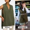 imageEXLURA Womens Oversized Sweater Vest Knit V Neck Tunic Casual Sleeveless Long Pullover Tank Tops Fall Winter Trendy 2025Army Green