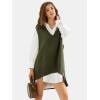 imageEXLURA Womens Oversized Sweater Vest Knit V Neck Tunic Casual Sleeveless Long Pullover Tank Tops Fall Winter Trendy 2025Army Green