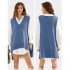 imageEXLURA Womens Oversized Sweater Vest Knit V Neck Tunic Casual Sleeveless Long Pullover Tank Tops Fall Winter Trendy 2025Blue