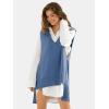 imageEXLURA Womens Oversized Sweater Vest Knit V Neck Tunic Casual Sleeveless Long Pullover Tank Tops Fall Winter Trendy 2025Blue