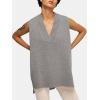 imageEXLURA Womens Oversized Sweater Vest Knit V Neck Tunic Casual Sleeveless Long Pullover Tank Tops Fall Winter Trendy 2025Grey