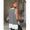 imageEXLURA Womens Oversized Sweater Vest Knit V Neck Tunic Casual Sleeveless Long Pullover Tank Tops Fall Winter Trendy 2025Houndstooth