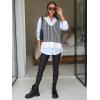 imageEXLURA Womens Oversized Sweater Vest Knit V Neck Tunic Casual Sleeveless Long Pullover Tank Tops Fall Winter Trendy 2025Houndstooth