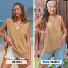 imageEXLURA Womens Oversized Sweater Vest Knit V Neck Tunic Casual Sleeveless Long Pullover Tank Tops Fall Winter Trendy 2025Light Brown
