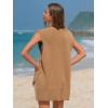 imageEXLURA Womens Oversized Sweater Vest Knit V Neck Tunic Casual Sleeveless Long Pullover Tank Tops Fall Winter Trendy 2025Light Brown