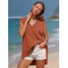 imageEXLURA Womens Oversized Sweater Vest Knit V Neck Tunic Casual Sleeveless Long Pullover Tank Tops Fall Winter Trendy 2025Red Brown