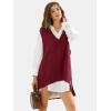 imageEXLURA Womens Oversized Sweater Vest Knit V Neck Tunic Casual Sleeveless Long Pullover Tank Tops Fall Winter Trendy 2025Wine Red