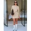 imageEXLURA Women 2 Piece Sets Cotton Sweatsuits Fall Hooded Sweatshirt Cargo Skort Skirt Stretchy Tracksuit Casual Tennis PocketsApricot