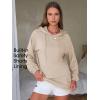imageEXLURA Women 2 Piece Sets Cotton Sweatsuits Fall Hooded Sweatshirt Cargo Skort Skirt Stretchy Tracksuit Casual Tennis PocketsApricot