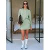 imageEXLURA Women 2 Piece Sets Cotton Sweatsuits Fall Hooded Sweatshirt Cargo Skort Skirt Stretchy Tracksuit Casual Tennis PocketsGrey Green