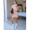 imageEXLURA Women 2 Piece Sets Cotton Sweatsuits Fall Hooded Sweatshirt Cargo Skort Skirt Stretchy Tracksuit Casual Tennis PocketsGrey Pink