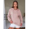 imageEXLURA Women 2 Piece Sets Cotton Sweatsuits Fall Hooded Sweatshirt Cargo Skort Skirt Stretchy Tracksuit Casual Tennis PocketsGrey Pink