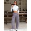 imageEXLURA Womens Barrel Sweatpants Fleece Lined Baggy Drawstring Pants Fall Winter Outfits Athletic Joggers with Pockets 2025Grey Purple