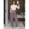 imageEXLURA Womens Barrel Sweatpants Fleece Lined Baggy Drawstring Pants Fall Winter Outfits Athletic Joggers with Pockets 2025Grey Purple