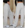 imageEXLURA Womens Barrel Sweatpants Fleece Lined Baggy Drawstring Pants Fall Winter Outfits Athletic Joggers with Pockets 2025Light Grey