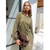 imageEXLURA Women 2 Piece Skirt Sets Fall Long Sleeve Hoodies Matching Long Dress Sweatsuits Lounge Set Travel Outfits Winter 2025Army Green
