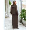 imageEXLURA Women 2 Piece Skirt Sets Fall Long Sleeve Hoodies Matching Long Dress Sweatsuits Lounge Set Travel Outfits Winter 2025Coffee