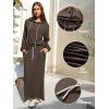 imageEXLURA Women 2 Piece Skirt Sets Fall Long Sleeve Hoodies Matching Long Dress Sweatsuits Lounge Set Travel Outfits Winter 2025Coffee