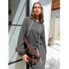 imageEXLURA Women 2 Piece Skirt Sets Fall Long Sleeve Hoodies Matching Long Dress Sweatsuits Lounge Set Travel Outfits Winter 2025Dark Grey