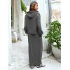 imageEXLURA Women 2 Piece Skirt Sets Fall Long Sleeve Hoodies Matching Long Dress Sweatsuits Lounge Set Travel Outfits Winter 2025Dark Grey