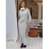 imageEXLURA Women 2 Piece Skirt Sets Fall Long Sleeve Hoodies Matching Long Dress Sweatsuits Lounge Set Travel Outfits Winter 2025Grey