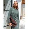 imageEXLURA Women 2 Piece Skirt Sets Fall Long Sleeve Hoodies Matching Long Dress Sweatsuits Lounge Set Travel Outfits Winter 2025Grey Green
