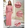 imageEXLURA Women 2 Piece Skirt Sets Fall Long Sleeve Hoodies Matching Long Dress Sweatsuits Lounge Set Travel Outfits Winter 2025Peach Pink