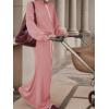 imageEXLURA Women 2 Piece Skirt Sets Fall Long Sleeve Hoodies Matching Long Dress Sweatsuits Lounge Set Travel Outfits Winter 2025Peach Pink