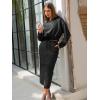 imageEXLURA Womens 2 Piece Skirts Set Fall Fashion 2025 Drawstring Sweatshirts Midi Dress Lounge Travel Outfits Winter ClothingBlack
