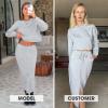 imageEXLURA Womens 2 Piece Skirts Set Fall Fashion 2025 Drawstring Sweatshirts Midi Dress Lounge Travel Outfits Winter ClothingGrey