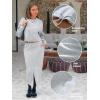 imageEXLURA Womens 2 Piece Skirts Set Fall Fashion 2025 Drawstring Sweatshirts Midi Dress Lounge Travel Outfits Winter ClothingGrey