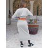 imageEXLURA Womens 2 Piece Skirts Set Fall Fashion 2025 Drawstring Sweatshirts Midi Dress Lounge Travel Outfits Winter ClothingGrey