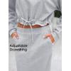 imageEXLURA Womens 2 Piece Skirts Set Fall Fashion 2025 Drawstring Sweatshirts Midi Dress Lounge Travel Outfits Winter ClothingGrey