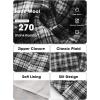 imageEXLURA Womens Fashion Faux Wool Mini Skirt High Waisted Y2K Trendy Side Slit Tweed Plaid Skirts 2025 Fall Winter OutfitsBlack