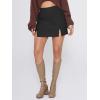 imageEXLURA Womens Fashion Faux Wool Mini Skirt High Waisted Y2K Trendy Side Slit Tweed Plaid Skirts 2025 Fall Winter OutfitsNew Black
