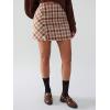 imageEXLURA Womens Fashion Faux Wool Mini Skirt High Waisted Y2K Trendy Side Slit Tweed Plaid Skirts 2025 Fall Winter OutfitsOrange