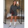 imageEXLURA Women Two Piece Sets 2025 Casual Polo Sweatshirt Skorts Matching Set Short Tennis Skirt Fall Workout Tracksuit OutfitsDark Grey