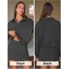 imageEXLURA Women Two Piece Sets 2025 Casual Polo Sweatshirt Skorts Matching Set Short Tennis Skirt Fall Workout Tracksuit OutfitsDark Grey