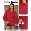 imageEXLURA Women Two Piece Sets 2025 Casual Polo Sweatshirt Skorts Matching Set Short Tennis Skirt Fall Workout Tracksuit OutfitsRed