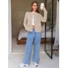 imageEXLURA Womens 2025 Knit Cardigan Sweaters Early Fall Fashion Long Sleeve Open Front Button Down Trendy Casual Cropped JacketBeige