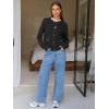 imageEXLURA Womens 2025 Knit Cardigan Sweaters Early Fall Fashion Long Sleeve Open Front Button Down Trendy Casual Cropped JacketBlack