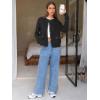 imageEXLURA Womens 2025 Knit Cardigan Sweaters Early Fall Fashion Long Sleeve Open Front Button Down Trendy Casual Cropped JacketBlack
