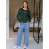 imageEXLURA Womens 2025 Knit Cardigan Sweaters Early Fall Fashion Long Sleeve Open Front Button Down Trendy Casual Cropped JacketDark Green