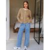 imageEXLURA Womens 2025 Knit Cardigan Sweaters Early Fall Fashion Long Sleeve Open Front Button Down Trendy Casual Cropped JacketDark Khaki
