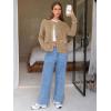 imageEXLURA Womens 2025 Knit Cardigan Sweaters Early Fall Fashion Long Sleeve Open Front Button Down Trendy Casual Cropped JacketDark Khaki