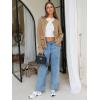 imageEXLURA Womens 2025 Knit Cardigan Sweaters Early Fall Fashion Long Sleeve Open Front Button Down Trendy Casual Cropped JacketDark Khaki