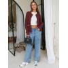 imageEXLURA Womens 2025 Knit Cardigan Sweaters Early Fall Fashion Long Sleeve Open Front Button Down Trendy Casual Cropped JacketDark Red