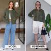 imageEXLURA Womens 2025 Knit Cardigan Sweaters Early Fall Fashion Long Sleeve Open Front Button Down Trendy Casual Cropped JacketGreen