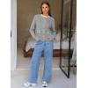 imageEXLURA Womens 2025 Knit Cardigan Sweaters Early Fall Fashion Long Sleeve Open Front Button Down Trendy Casual Cropped JacketGrey